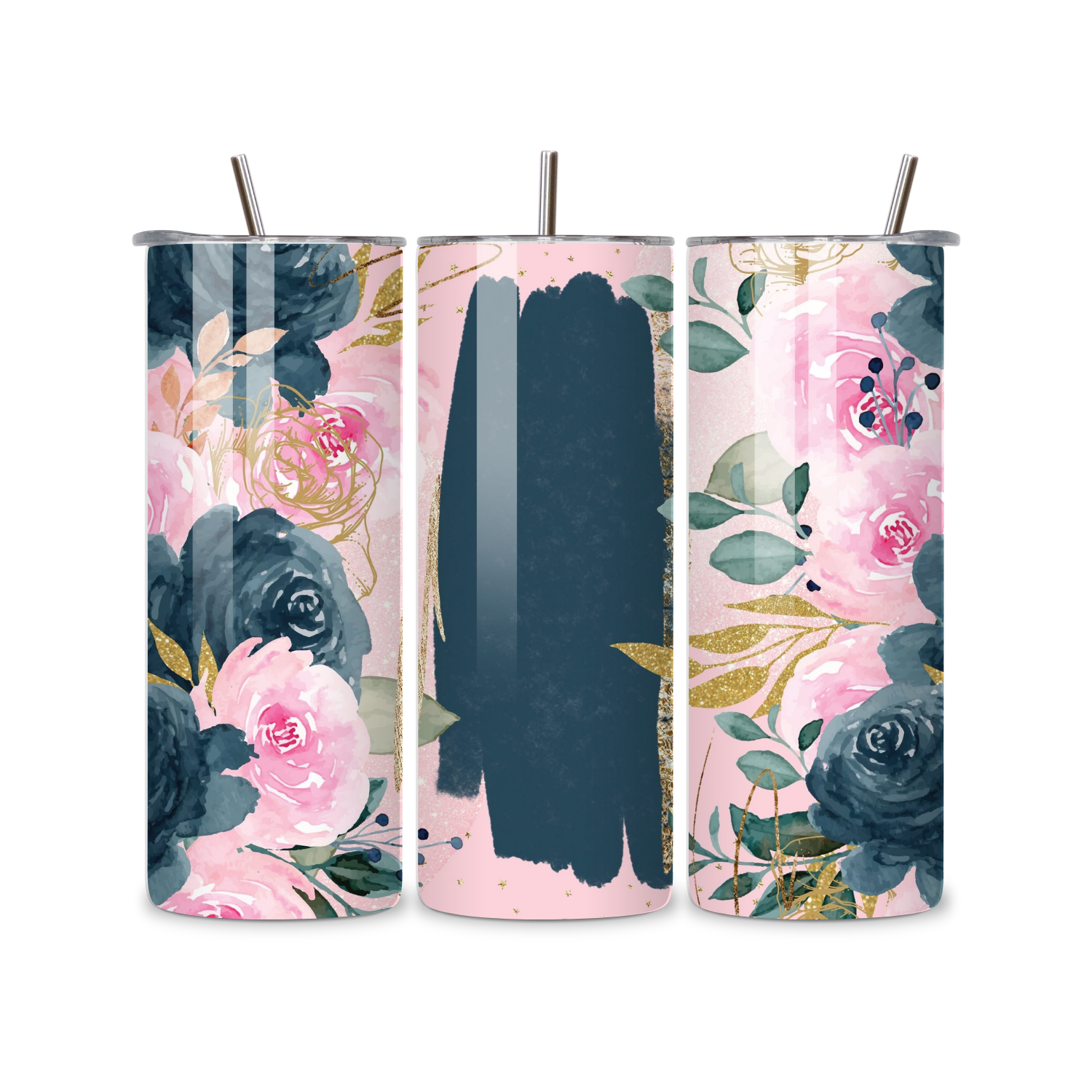 Midnight Bloom 20oz Skinny Stainless Steel Insulated Tumbler