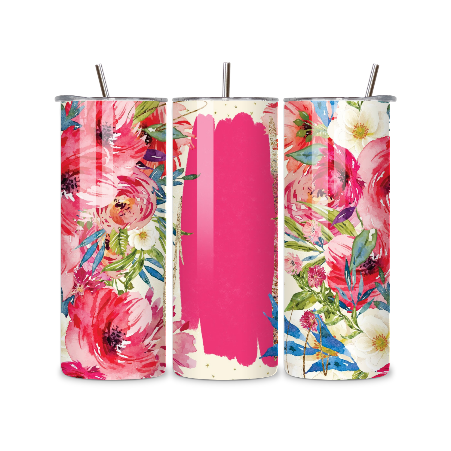 Pink Paradise Floral 20oz Skinny Stainless Steel Insulated Tumbler