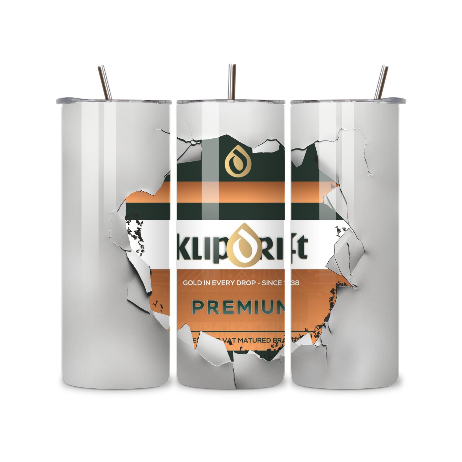 20Oz Klipdrift Premium Breaking Through Stainless Steel Skinny Tumbler