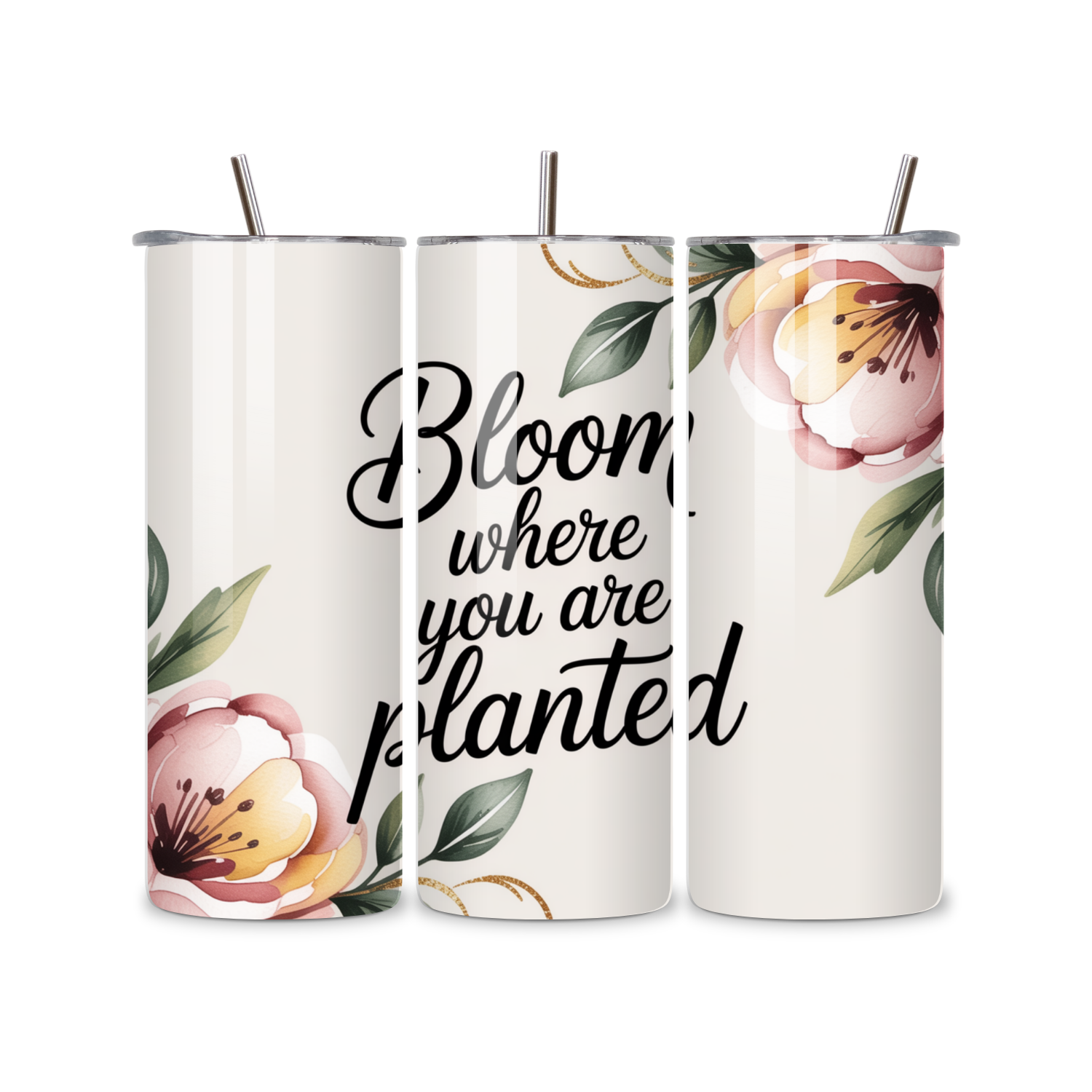 20Oz Bloom where you are planted Stainless Steel Skinny Tumbler