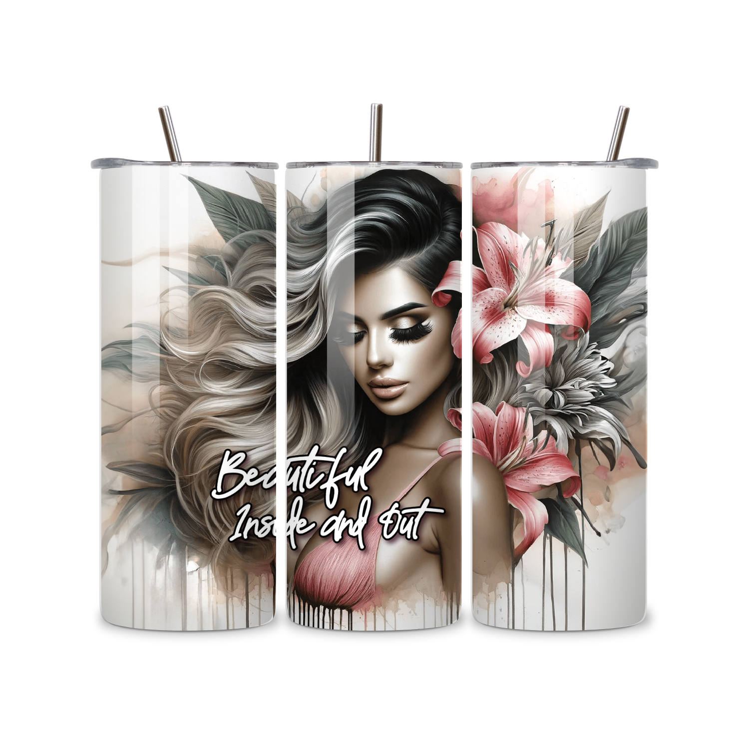 “Beautiful Inside & Out” 20oz Skinny Tumbler