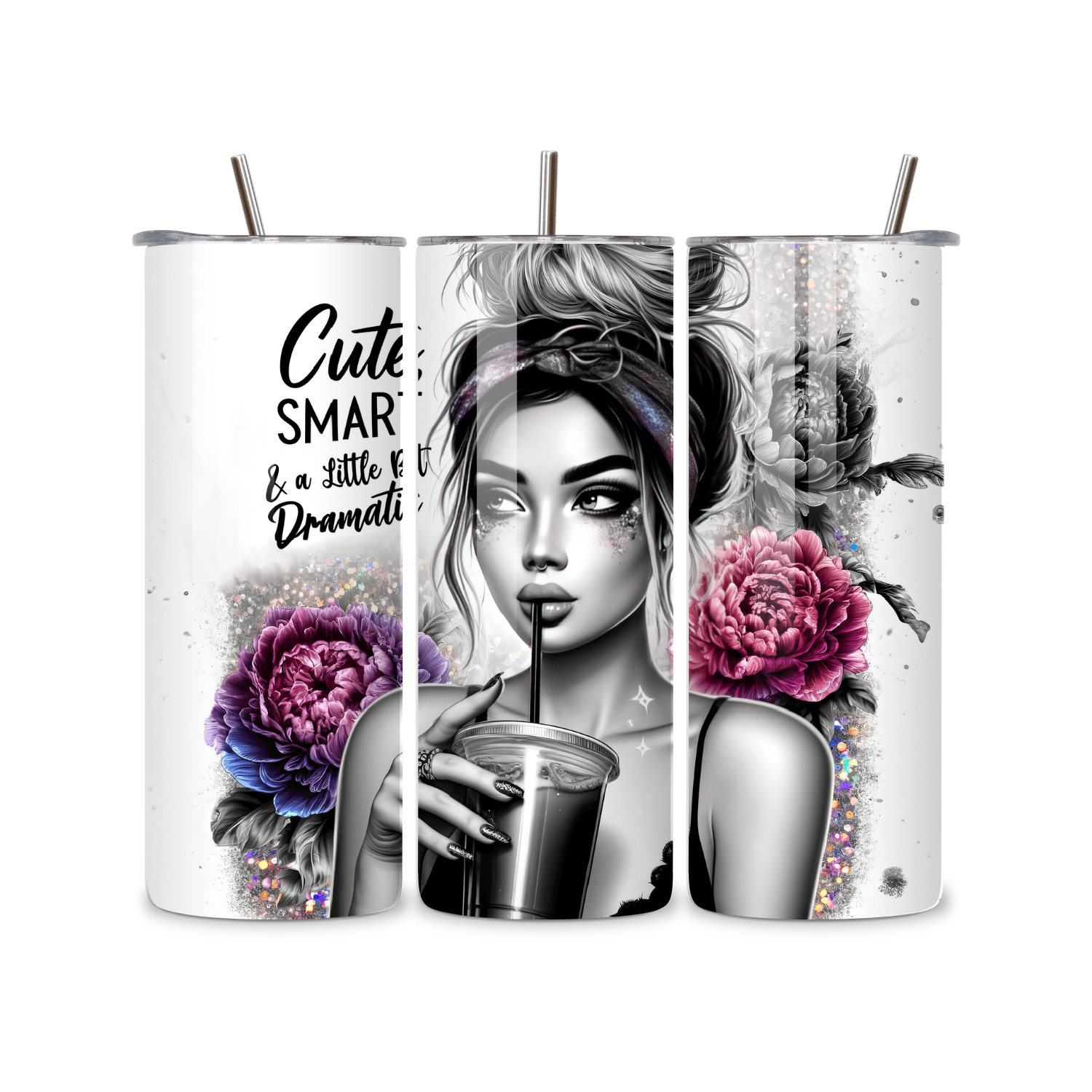 Cute, Smart & A Little Bit Dramatic 20oz Skinny Tumbler