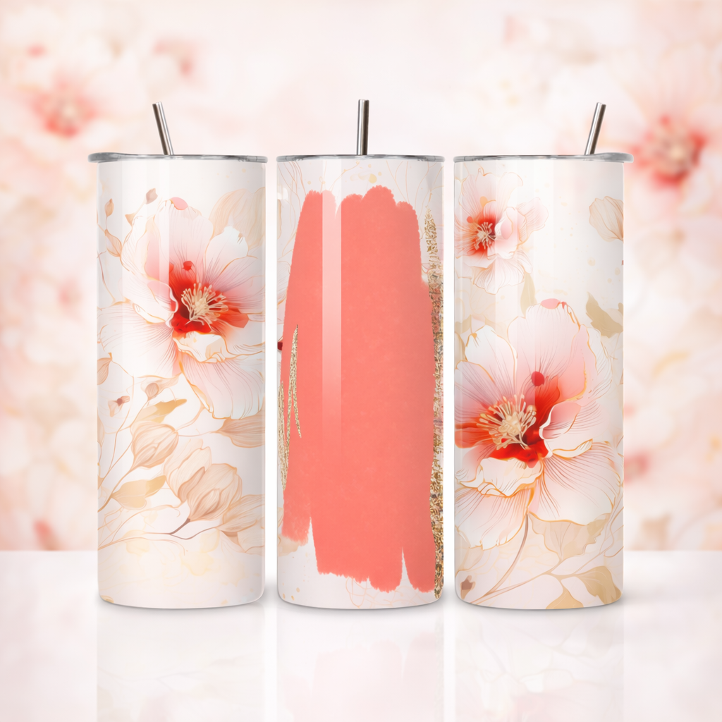 Coral Bloom 20oz Skinny Stainless Steel Insulated Tumbler