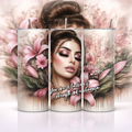 You Are a Beacon of Strength and Resilience Floral Woman 20oz Skinny Tumbler