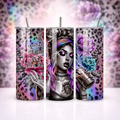 Expensive, Difficult & Talks Back 20oz Skinny Tumbler – Leopard Print, Neon Glam & Attitude