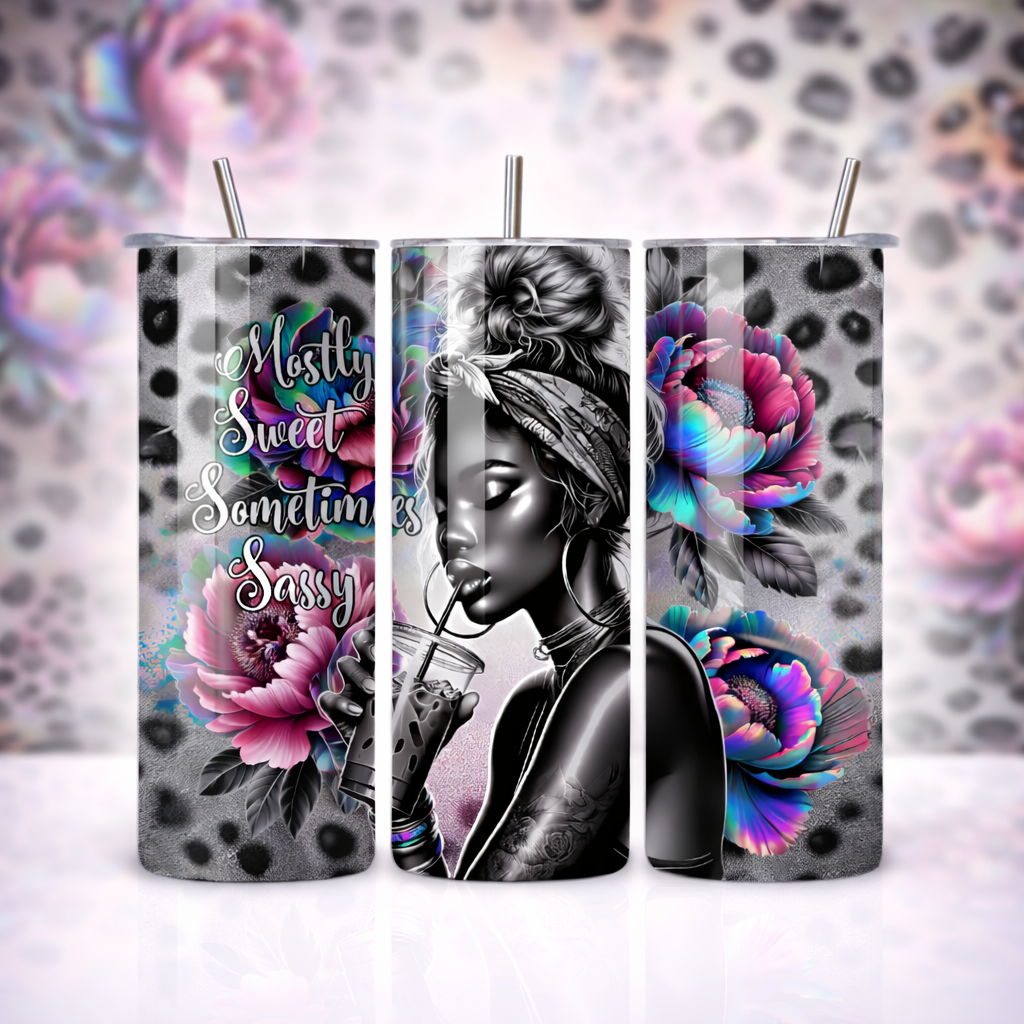 Mostly Sweet & Sometimes Sassy 20 oz Skinny Tumbler