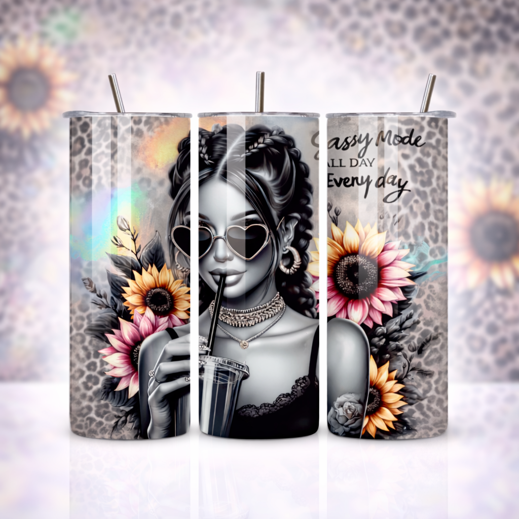 Sassy Mode All Day, Every Day 20oz Skinny Tumbler