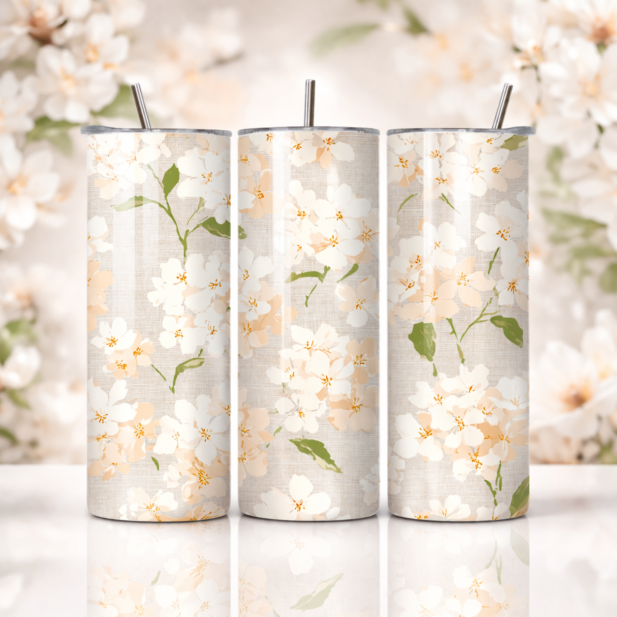Neutral Floral 20oz Skinny Tumbler