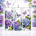 Watercolor Hydrangea & Butterfly 20oz Skinny Tumbler