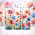 Watercolor Wildflower Garden 20oz Skinny Tumbler