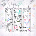 Motivational Never Give Up 20oz Skinny Tumbler