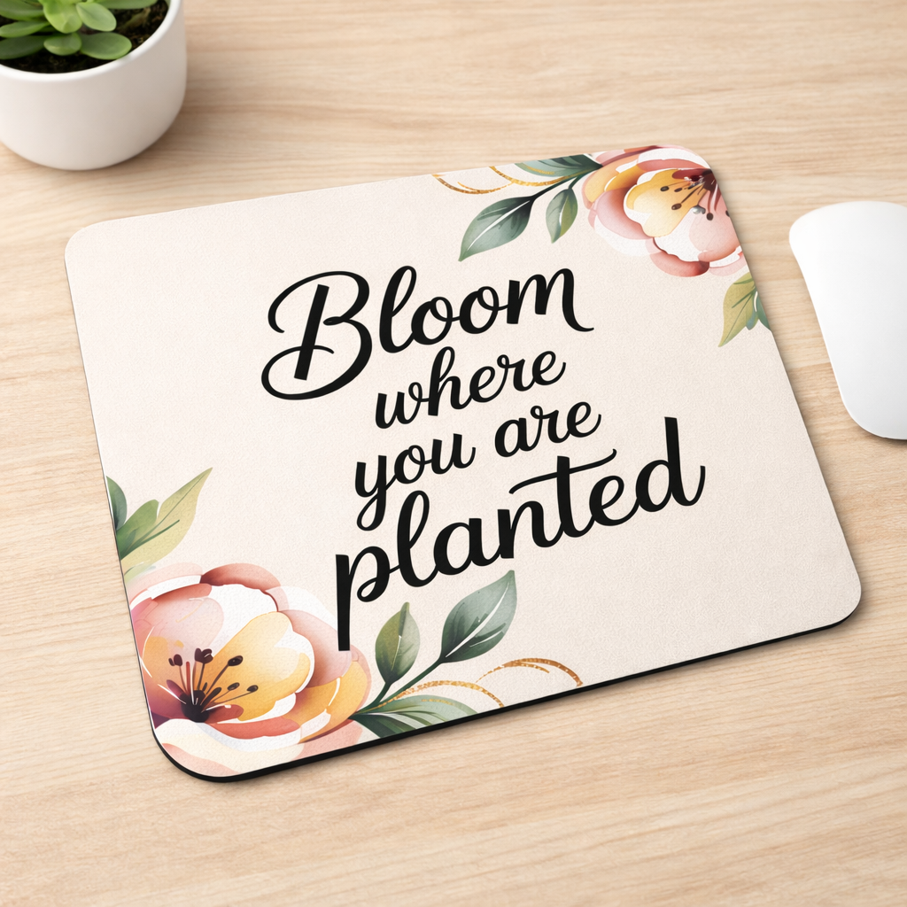 Bloom where you are planted mouse pad